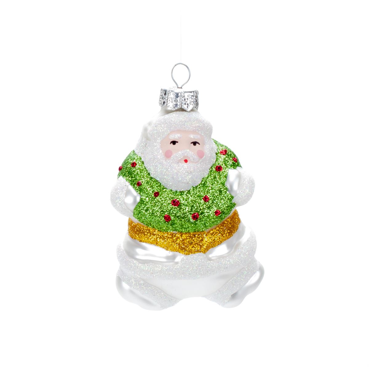 Glass decoration for Santa's tree in assortment, 10*7 cm, 1010M New Year's decoration 10*7 cm, 1010M