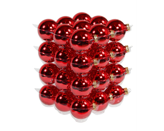 Set of glass balls for Christmas tree Red, 36