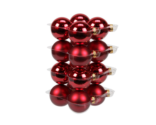 Set of glass balls for Christmas tree Red, 16