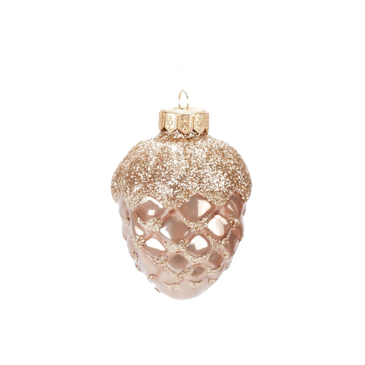 Glass Christmas tree decoration Cone in assortment, 9*7 cm, 1086M New Year's decoration Cone, 9*7 cm, 1086M
