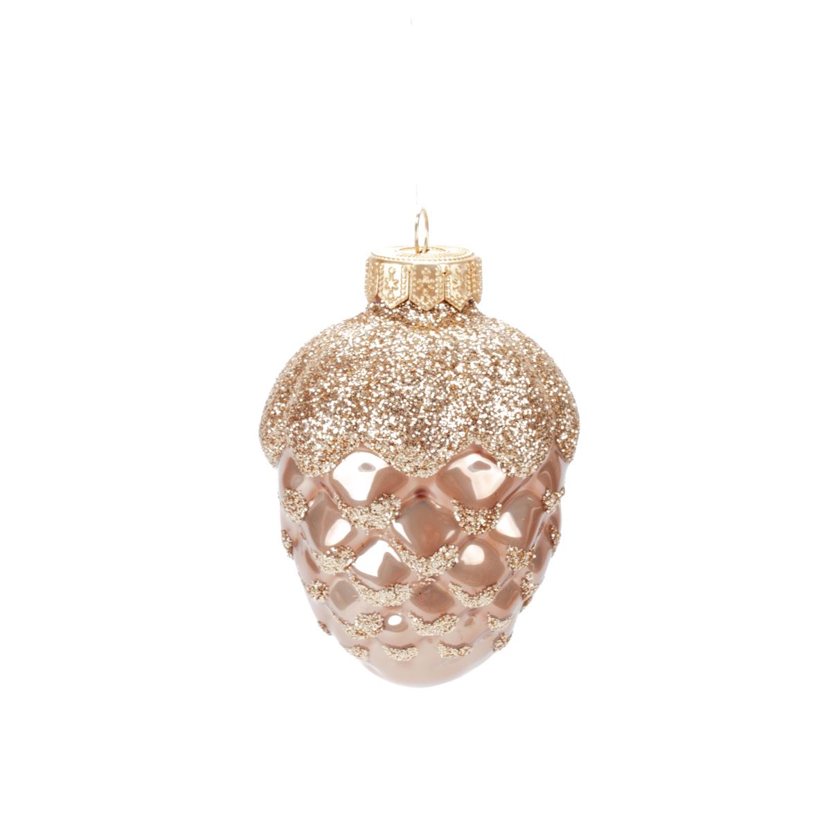 Glass Christmas tree decoration Cone in assortment, 9*7 cm, 1086M New Year's decoration Cone, 9*7 cm, 1086M
