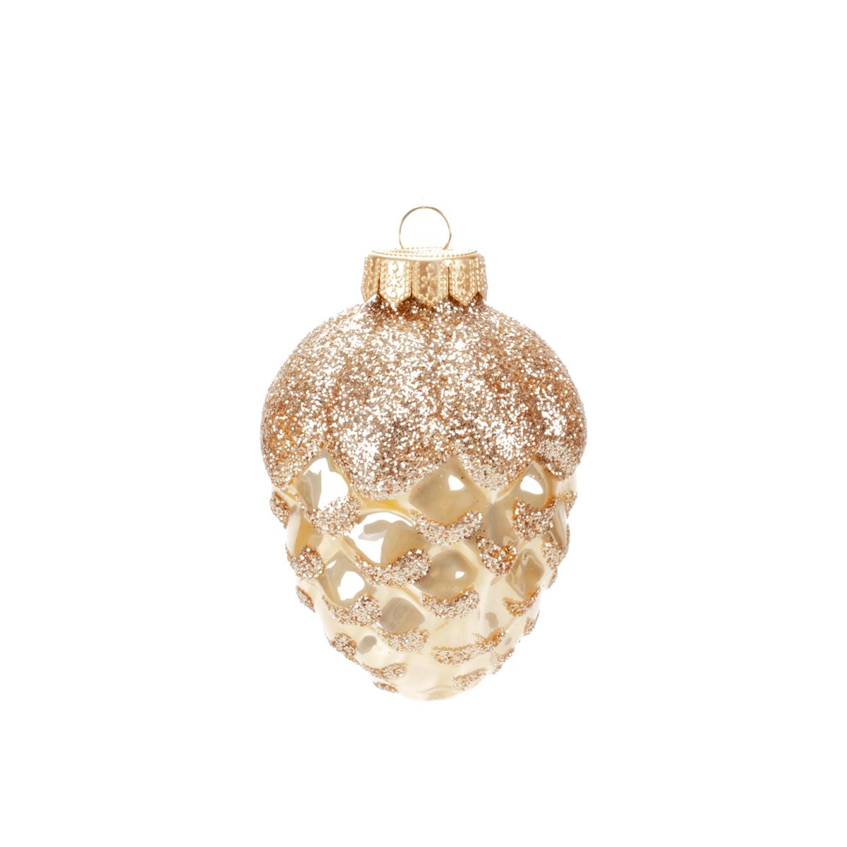 Glass Christmas tree decoration Cone in assortment, 9*7 cm, 1086M New Year's decoration Cone, 9*7 cm, 1086M