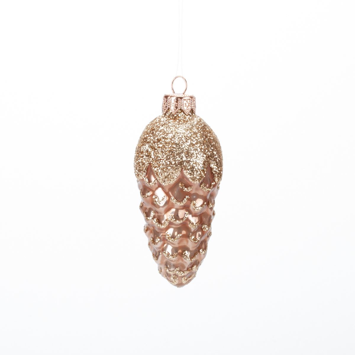 Glass Christmas tree decoration Cone in assortment, 9*5 cm, 1087M New Year's decoration Cone, 9*5 cm, 1087M