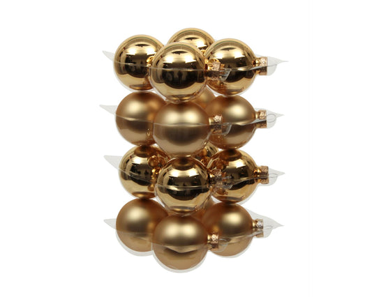 Set of glass balls for Christmas tree Bright Gold