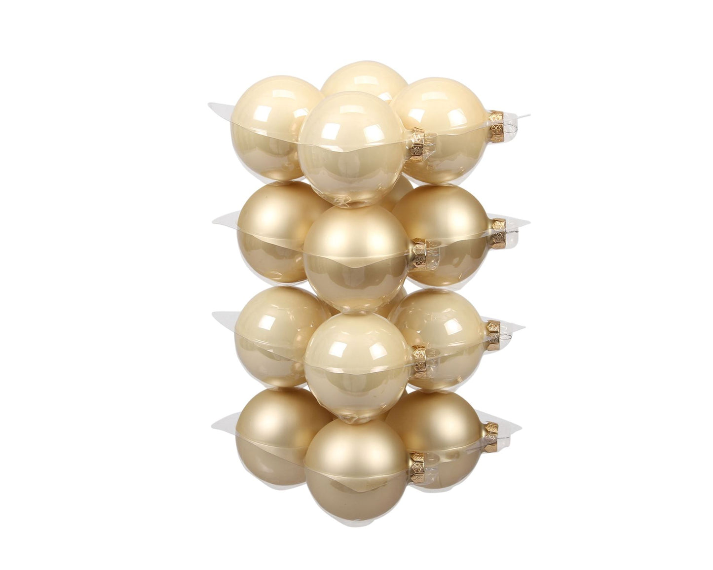 Set of glass balls for Christmas tree Champagne, 16