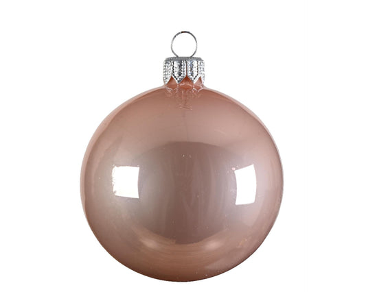 Set of glass balls for Christmas tree Blush Pink, 6