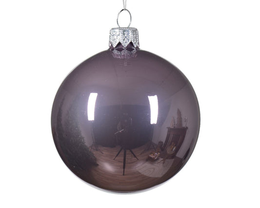 Set of glass balls for Christmas tree Crystal Lilac, 6