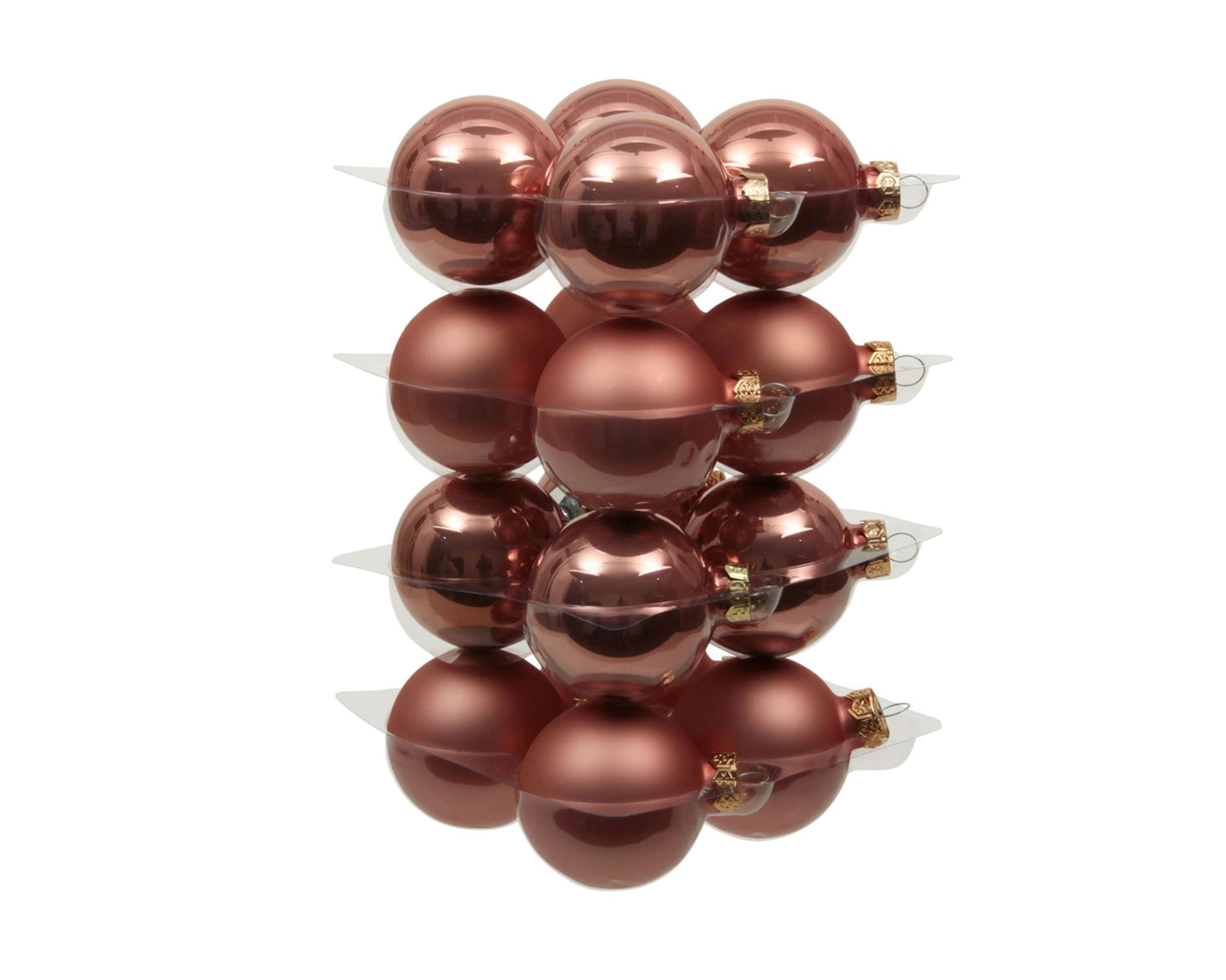 Set of glass balls for Christmas tree Coral, 16 (6 cm)