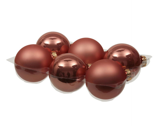 Set of glass balls for Christmas tree Coral, 6