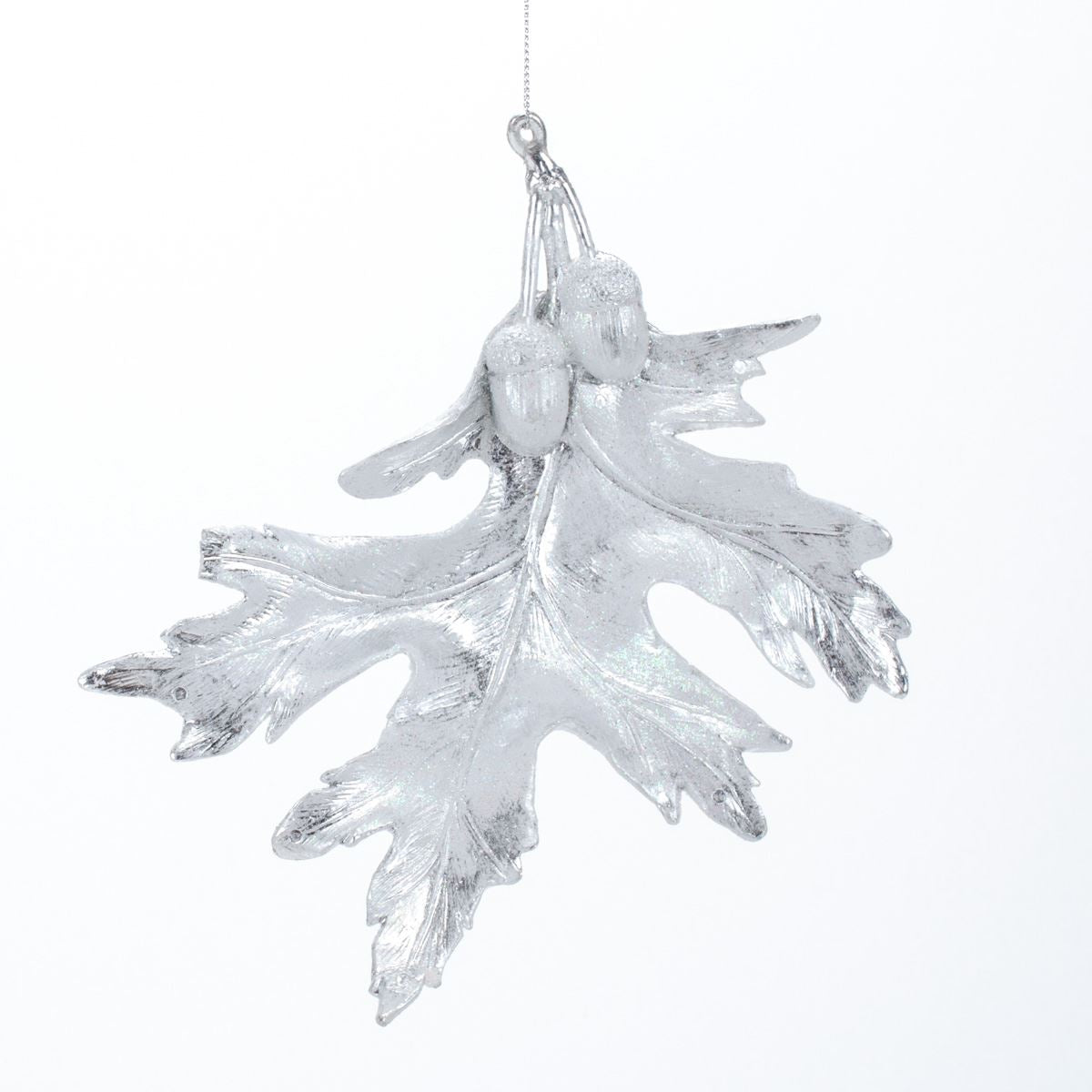 New Year decoration Leaf with acorns, antique silver, 20*17*4 cm, 133409 New Year decoration, 133409