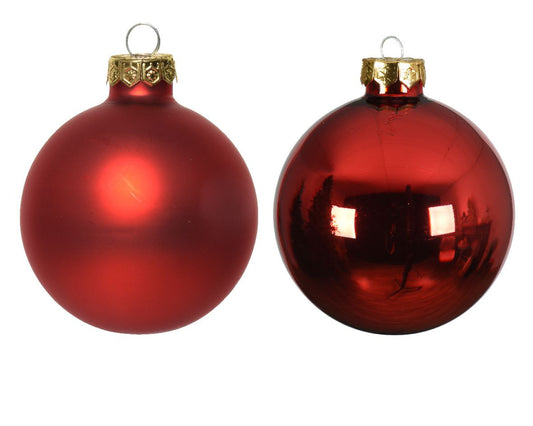 Set of glass balls for Christmas tree Red, 12