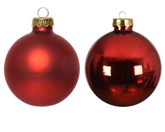 Set of glass balls for Christmas tree Red, 15