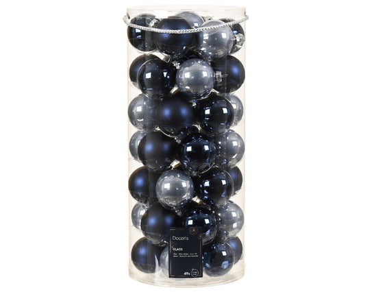 Set of Glass Balls for the Christmas Tree – MIX Colors, 49 pcs