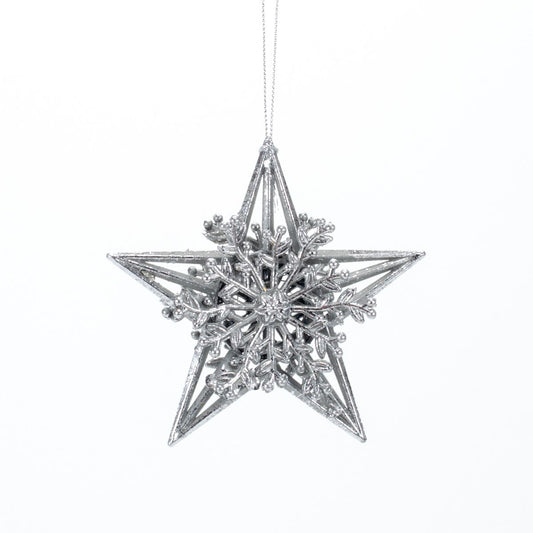 New Year's decoration Star Antique silver, 11*11*2 cm, 146542* New Year's decoration, 146542*