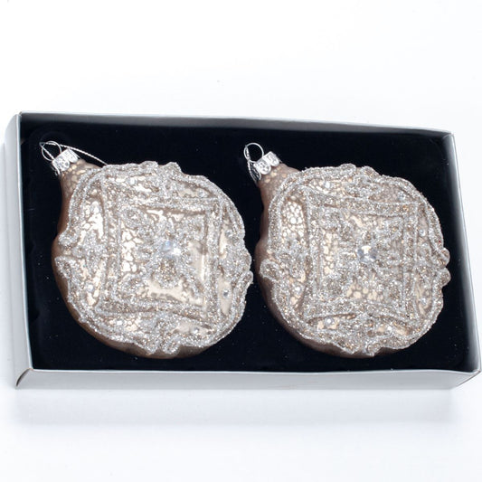 Set of glass balls for the Christmas tree, 2 pcs., 10 cm, 1494 Set of Christmas decorations, 2 pcs., 10 cm, 1494