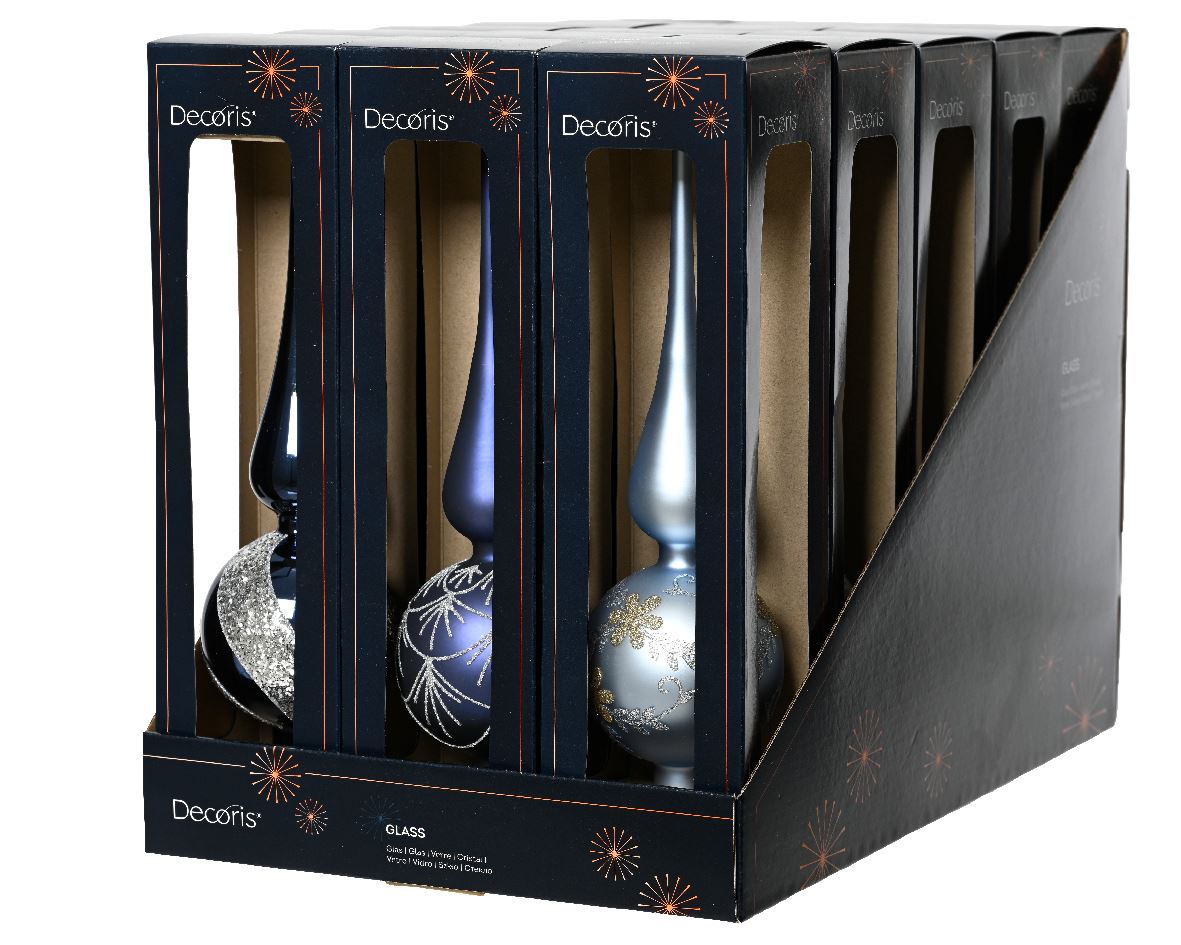 Glass sparkling Christmas tree toppers