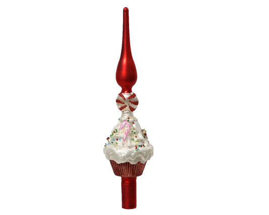 Cupcake topper on Christmas tree