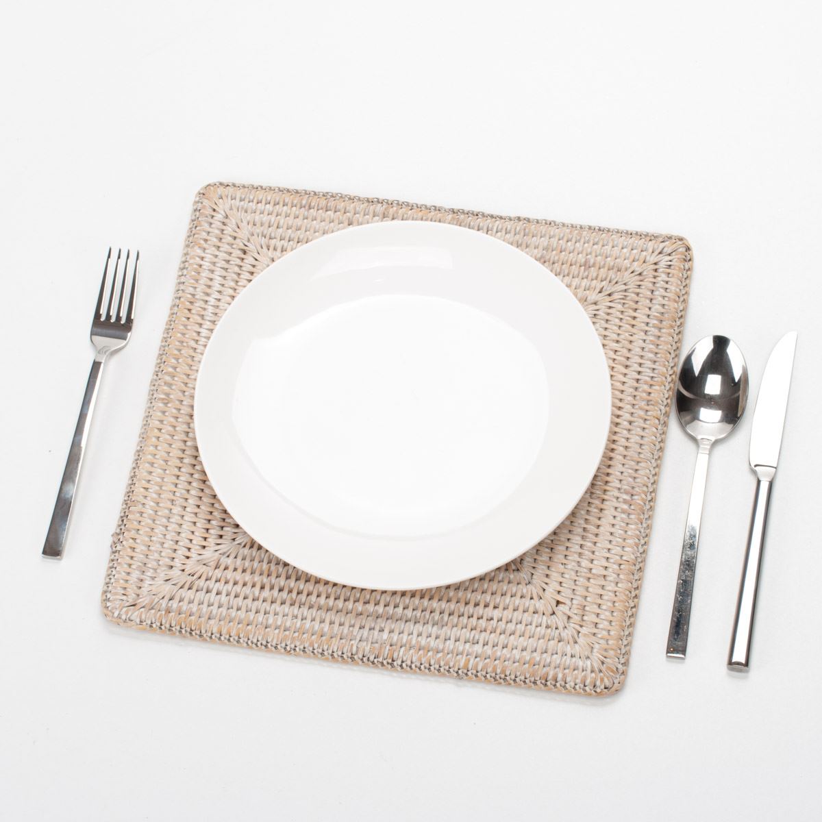 Handmade rattan square placemat