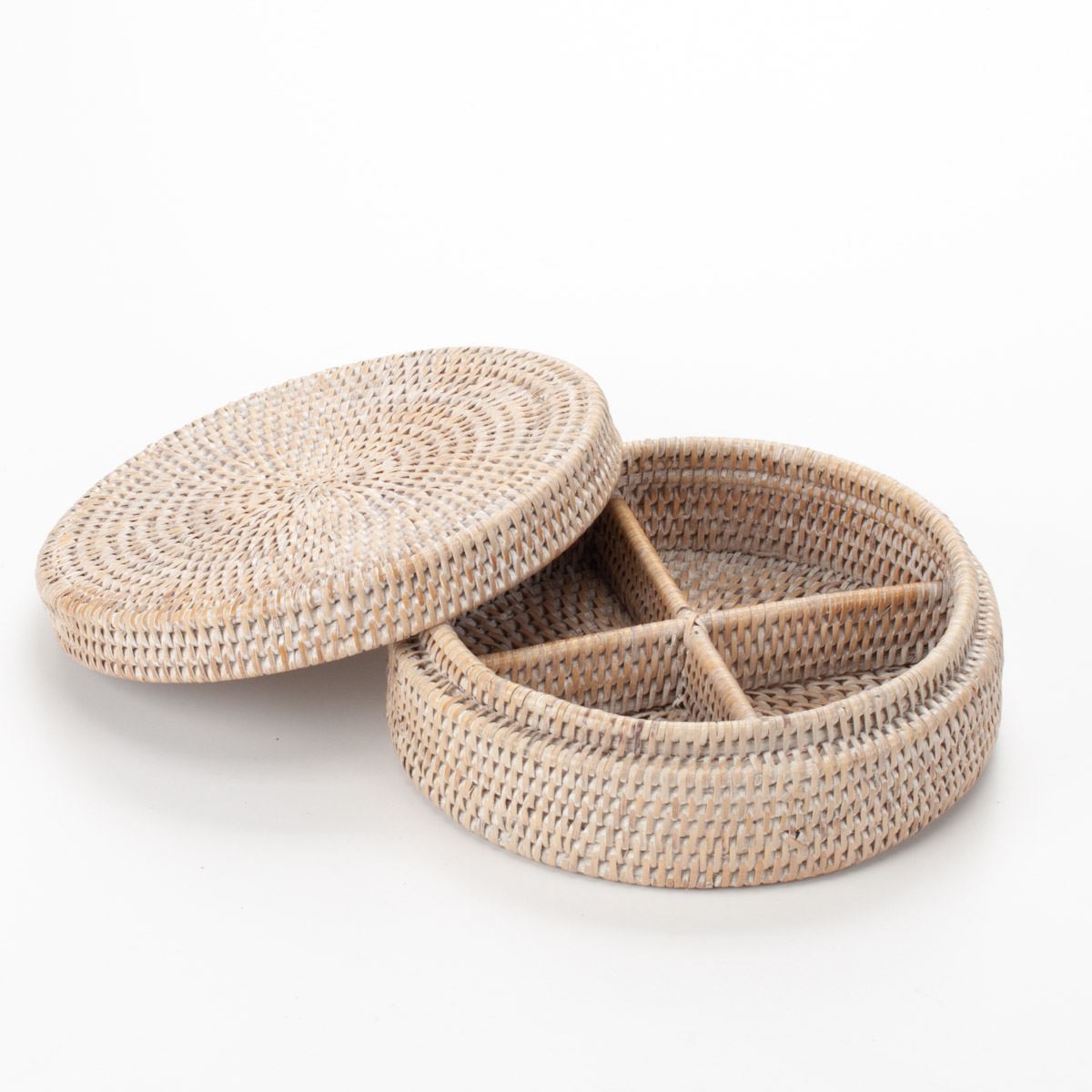 Handwoven rattan jewelry and accessory box