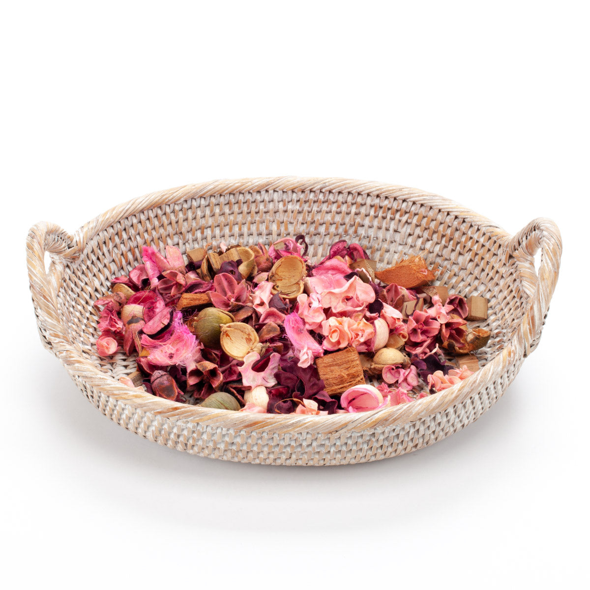 Rustic Charm: oval rattan tray with handles 32x25x6/12 cm