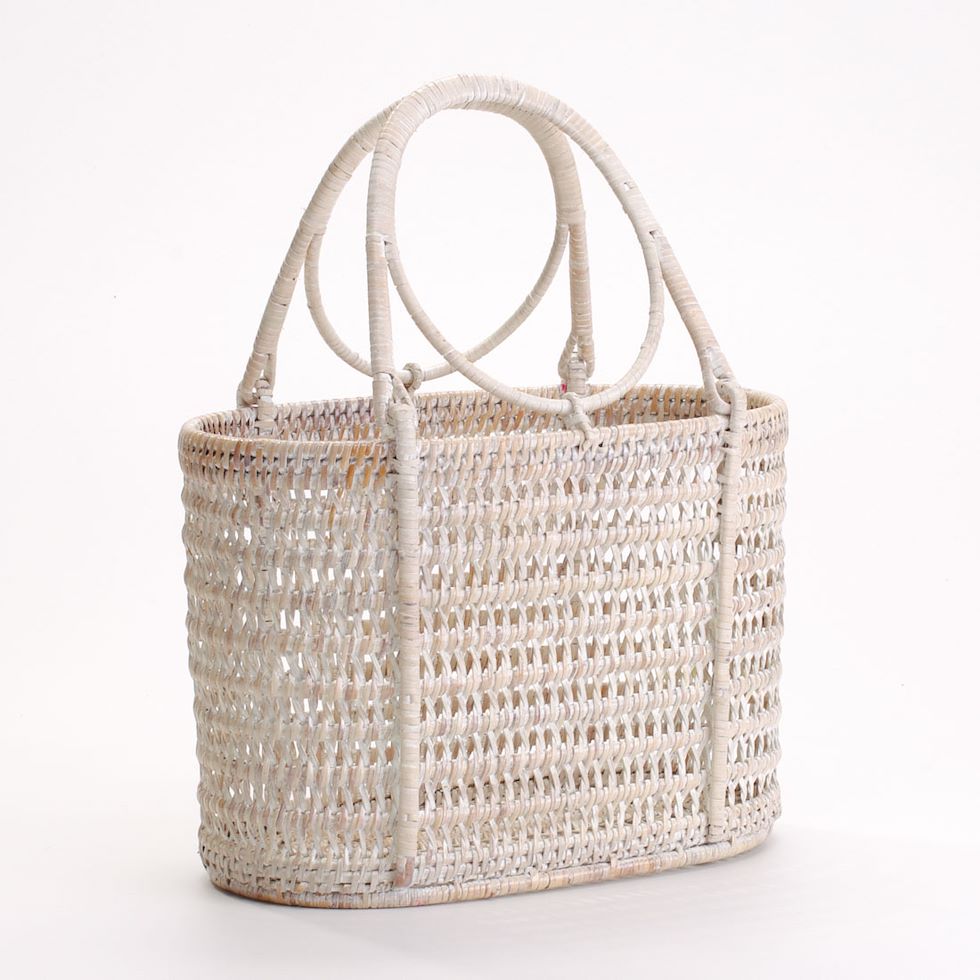Chic Handwoven Rattan Purse – Exotic Southeast Asian Elegance, 30x15x21 cm