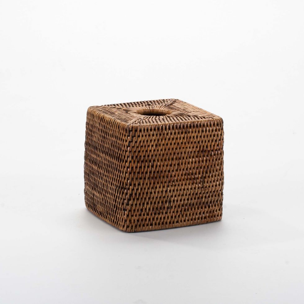 Handwoven Rattan Napkin Holder – Rustic Tabletop Accent, 15x15x15 cm