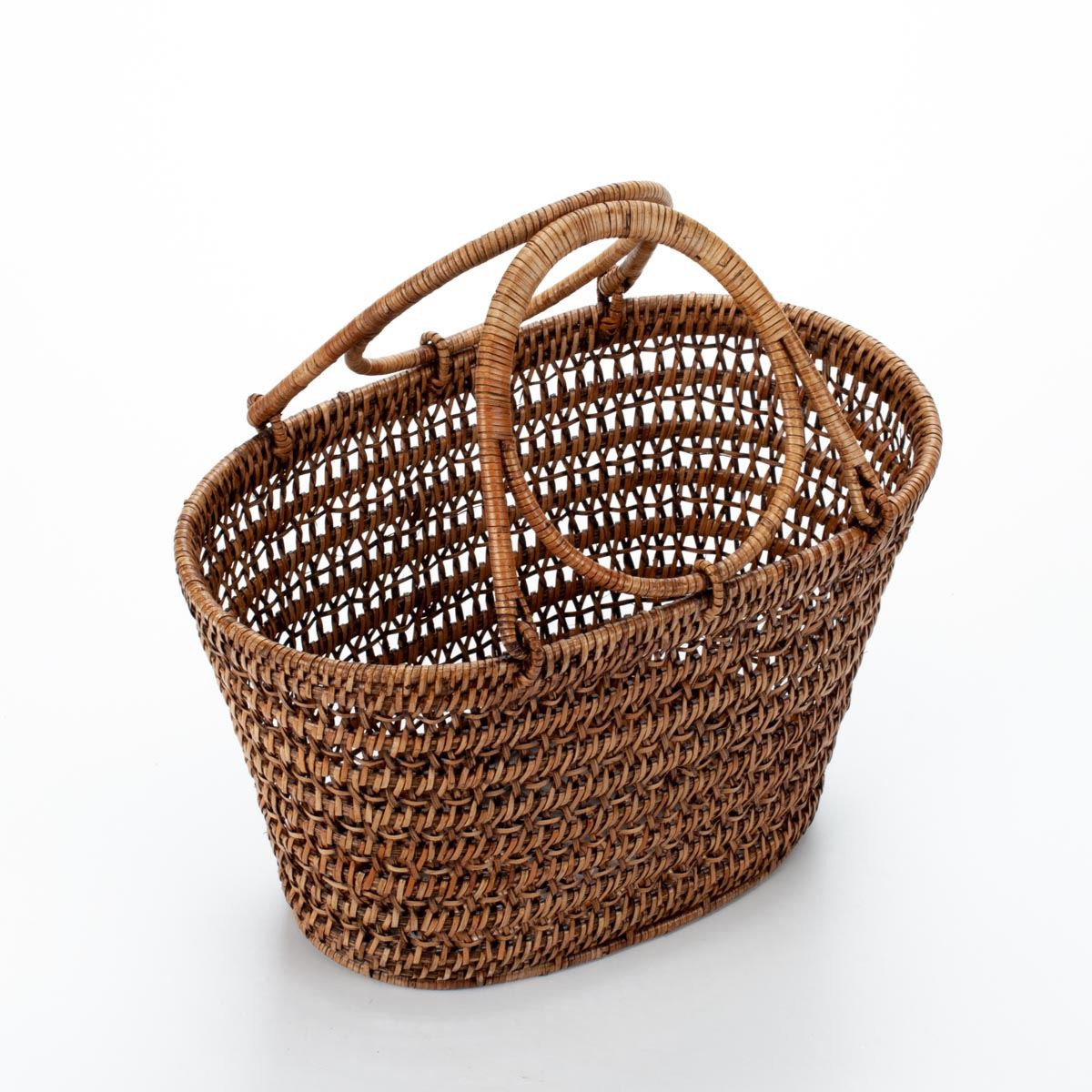 Chic Rattan Purse – Handwoven Southeast Asian Style, 32x20x19 cm