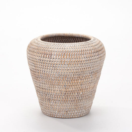 Colonial Vintage Scandinavian Style Dried Flower Vase - Handmade Rattan