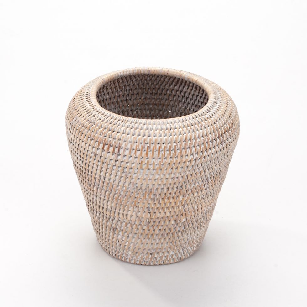 Colonial Vintage Scandinavian Style Dried Flower Vase - Handmade Rattan