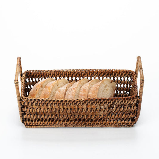 Rattan Bread & Snack Basket โ Handwoven Lightweight Decorative Piece