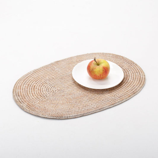 Handmade rattan oval placemat: rustic elegance for table 46 cm x 31 cm