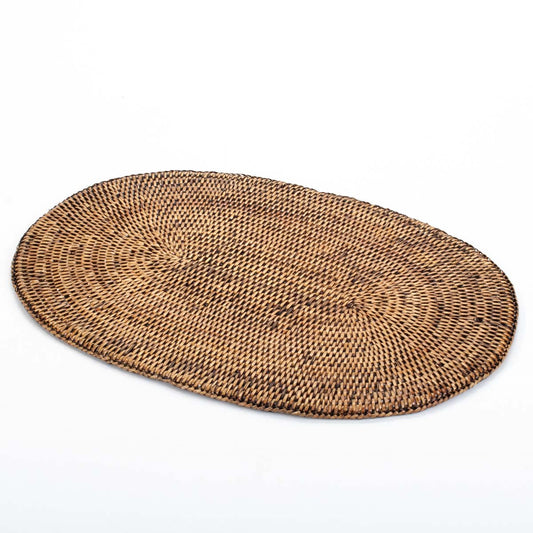 Handmade rattan oval placemat: rustic elegance for your table 46 cm x 31 cm