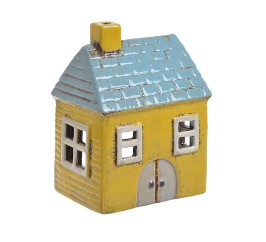 Romantic Ceramic House Candle Holder – Glowing Windows, 9.5х7х13 cm