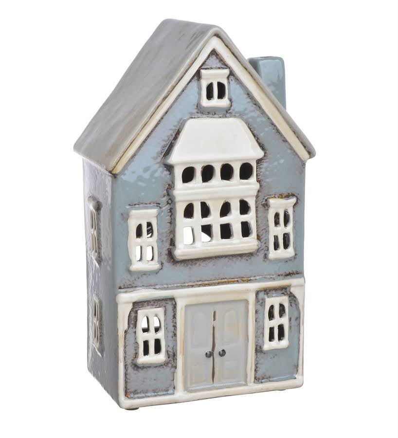 Romantic Ceramic House Candle Holder – Glowing Windows, 13.5х9х24 cm