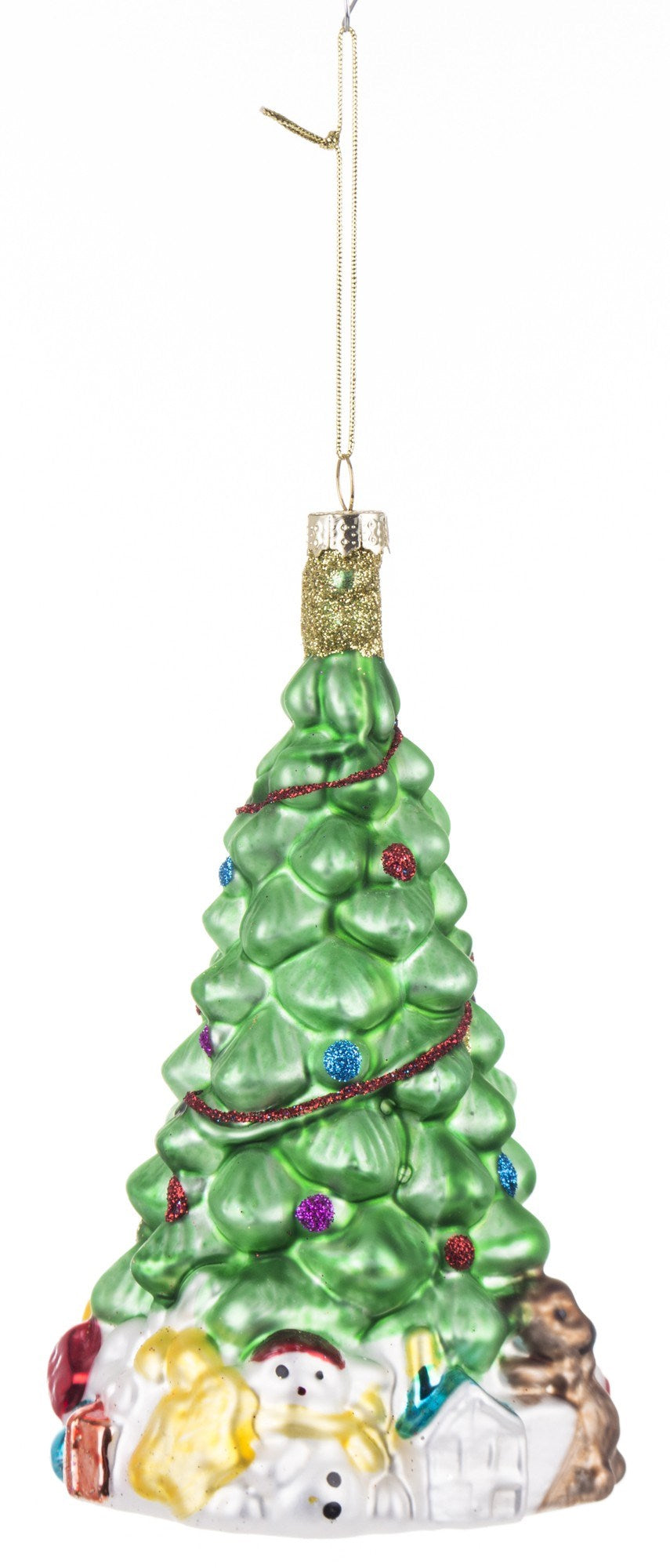 Large glass Christmas tree decoration, 9*9*17 cm, 140783 New Year decoration, 17*9*9 cm, 140783