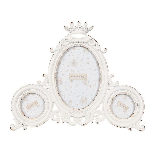 Antique Style Metal Photo Frame 8x9.6" for 4x5" Picture & 2 pcs x 2" Picture