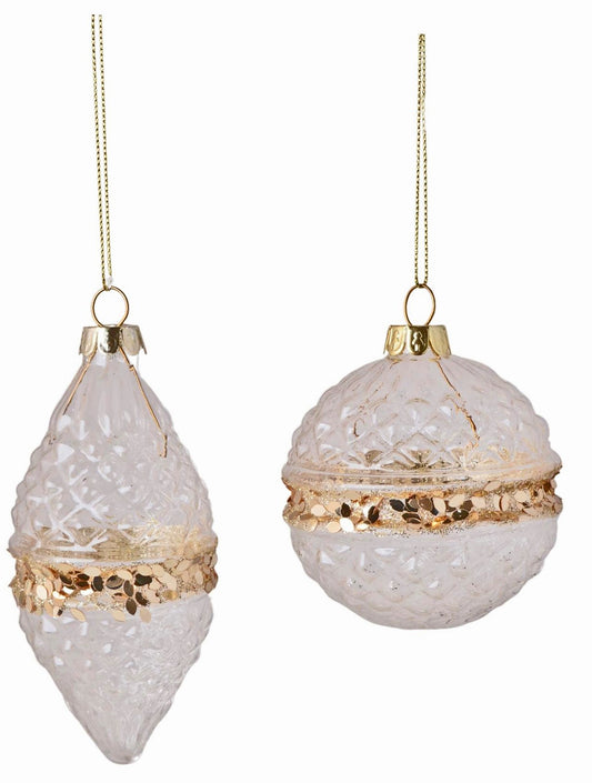 New Year decoration, in assortment, glass, 8*12, 6*12 cm, 3488* New Year decoration, 8/6*12 cm, 3488*