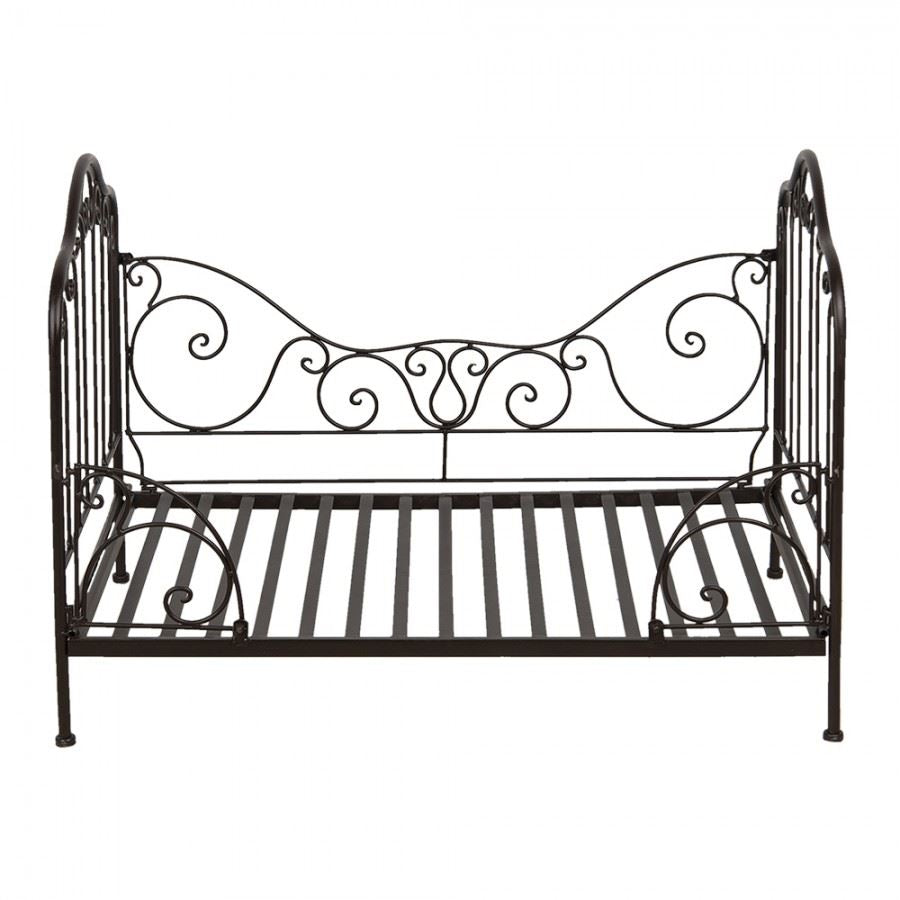 Cozy dog bed with brown-black iron frame