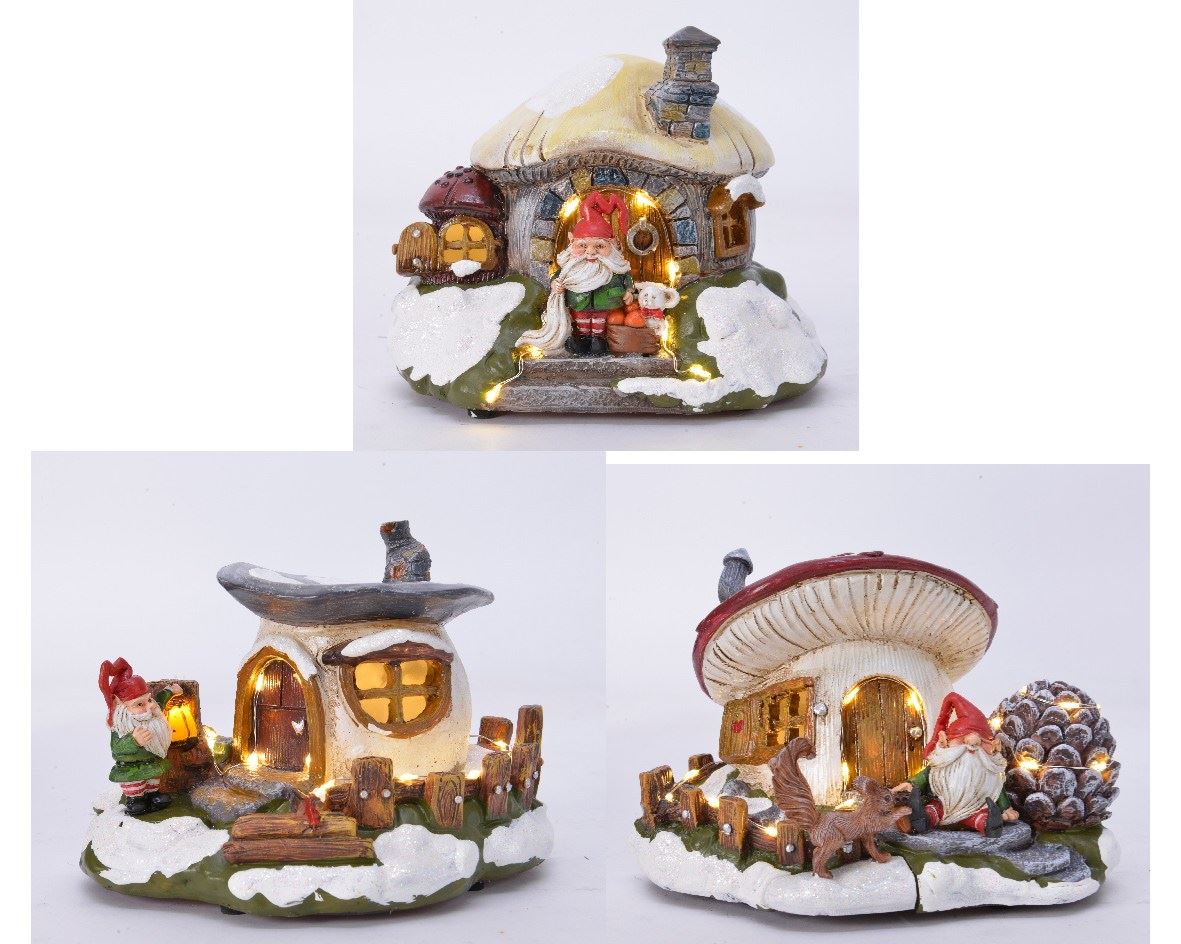 New Year figure LED Gnome house, 19*15*13 cm, 48.5594
