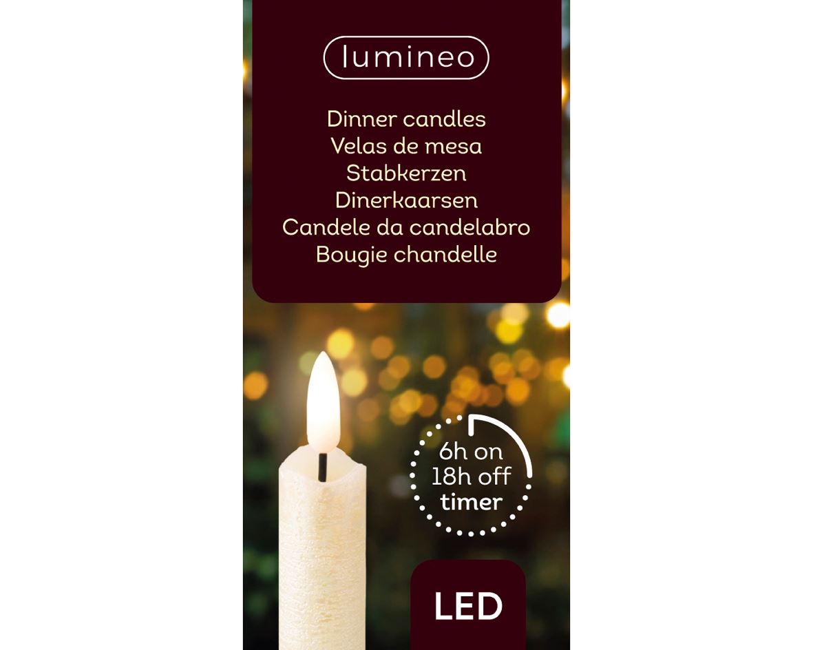 Silver LED candle, 2 pcs., 2*24.5 cm, 48.5879