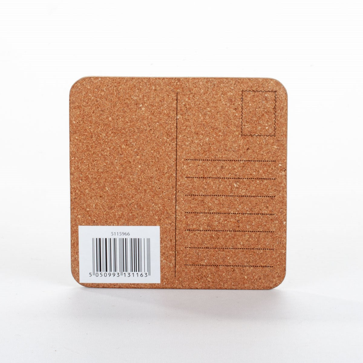 Postcard-style coaster design