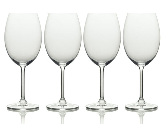 Set of 4 white wine glasses, crystal glass, Mikasa Julie
