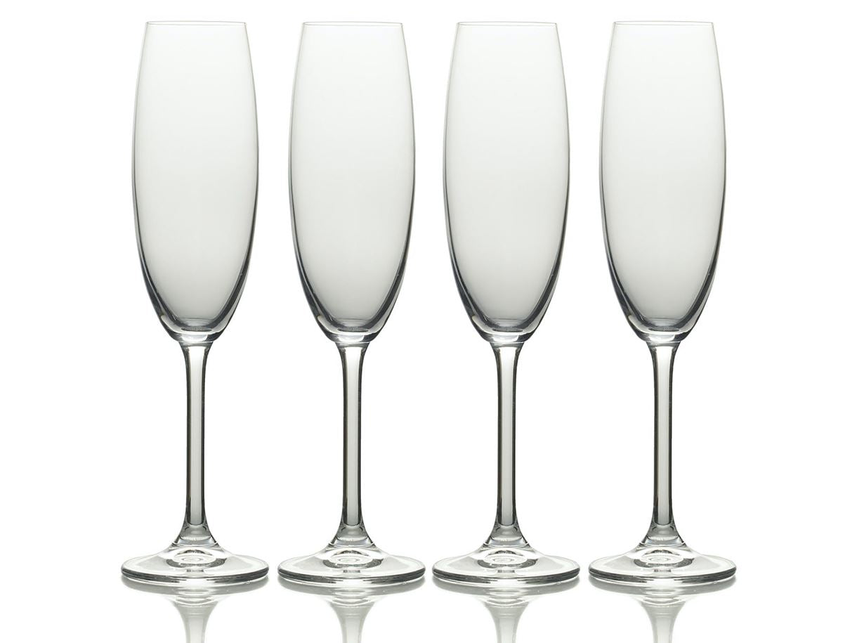 Mikasa Julie Champagne Flute Set – 4-Piece Lead-Free Crystal Glasses