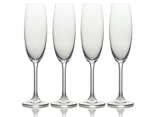 Mikasa Julie Champagne Flute Set – 4-Piece Lead-Free Crystal Glasses