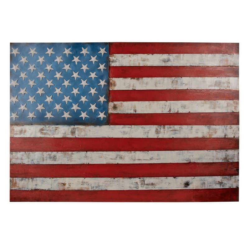 Vintage 3D Metal Wall Art – American Flag, 39x26.4 in (97х3х66 cm)