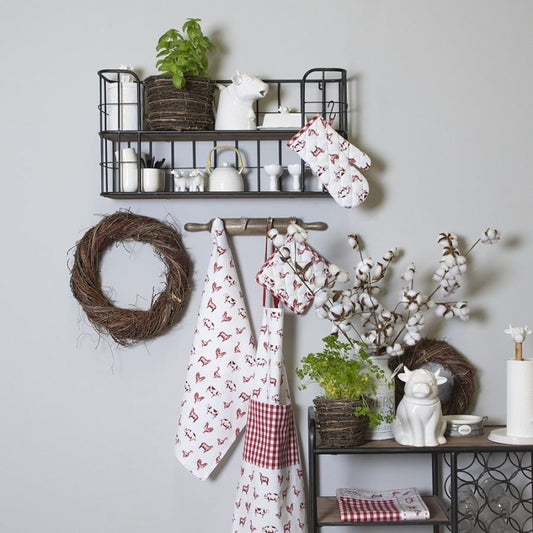 Industrial Farmhouse Wall Shelf with Hooks, 26.4x8x17.6 in (66х20х44 cm)