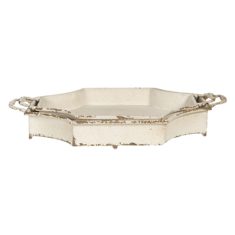 Clayre & Eef large vintage style metal tray, 61*38*10 cm, 5Y0725L