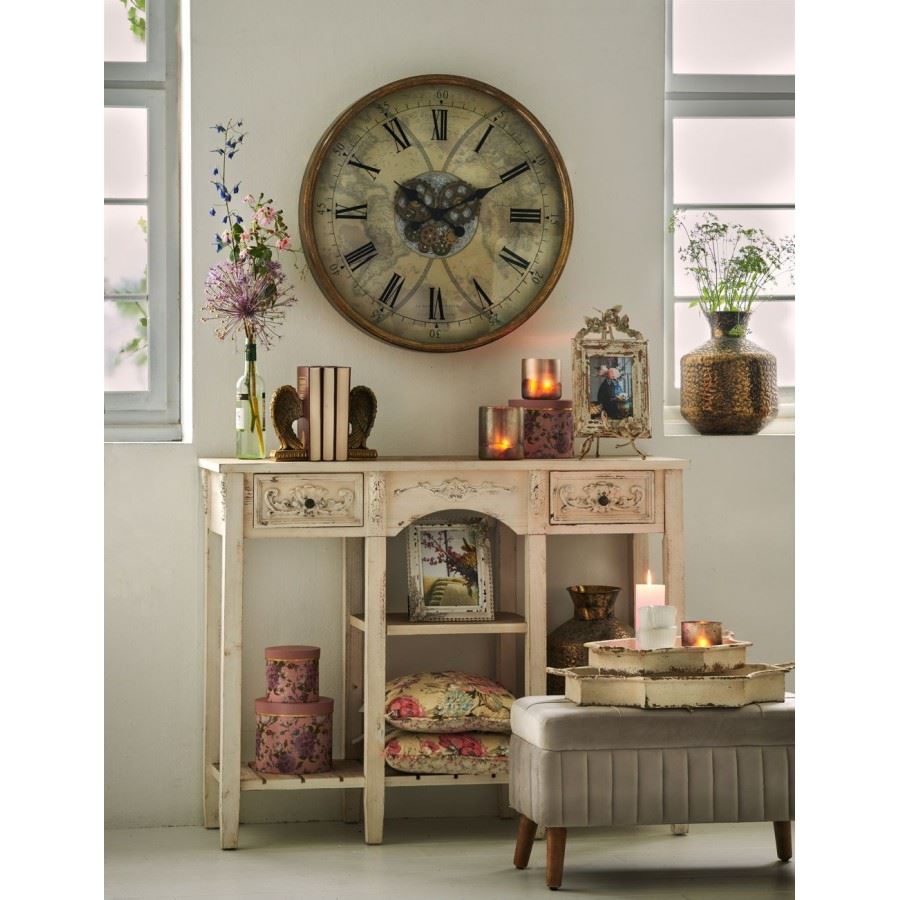Clayre & Eef large vintage style metal tray, 61*38*10 cm, 5Y0725L