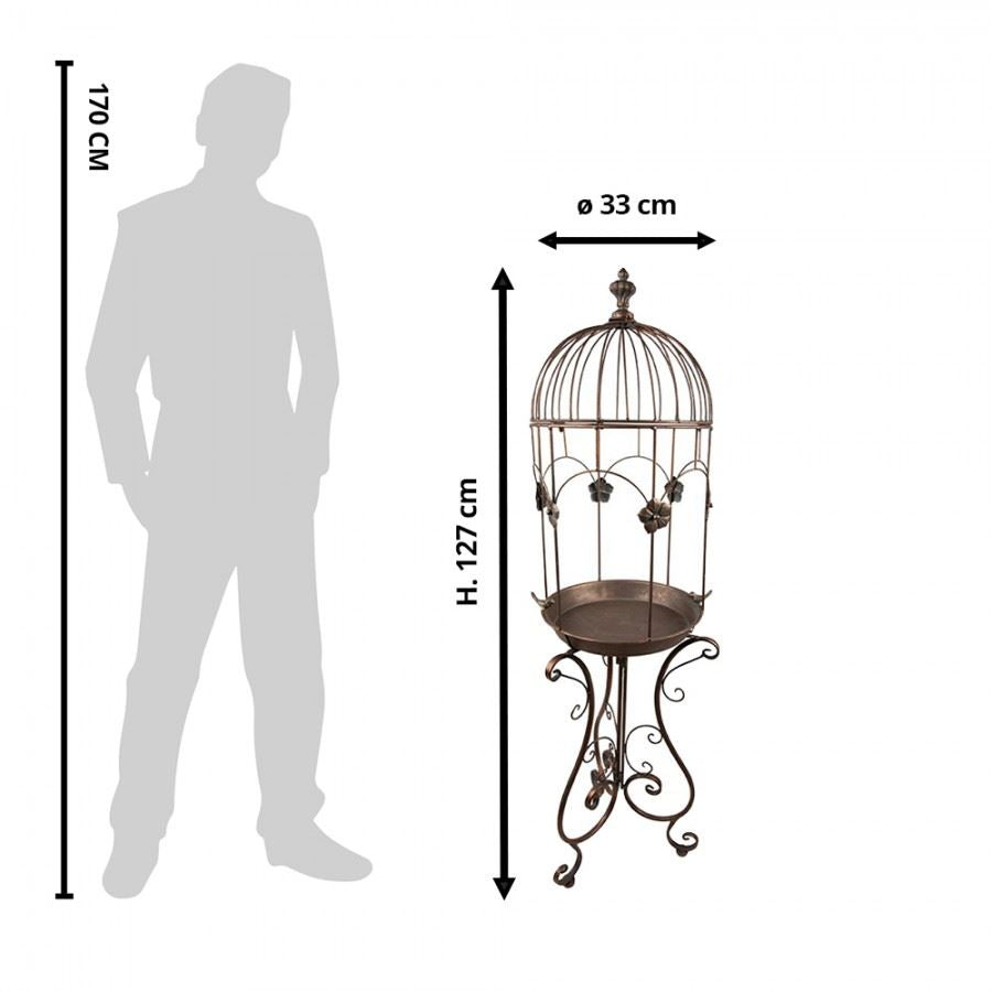 Rustic Birdcage Iron Plant Holder, 13.2x51 in (33*127 cm)