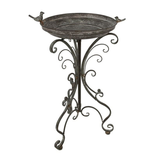 Ornate Metal Bird Feeder & Water Bowl 18x15x30 in